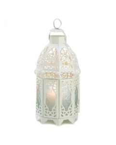 WHITE LATTICE LANTERN